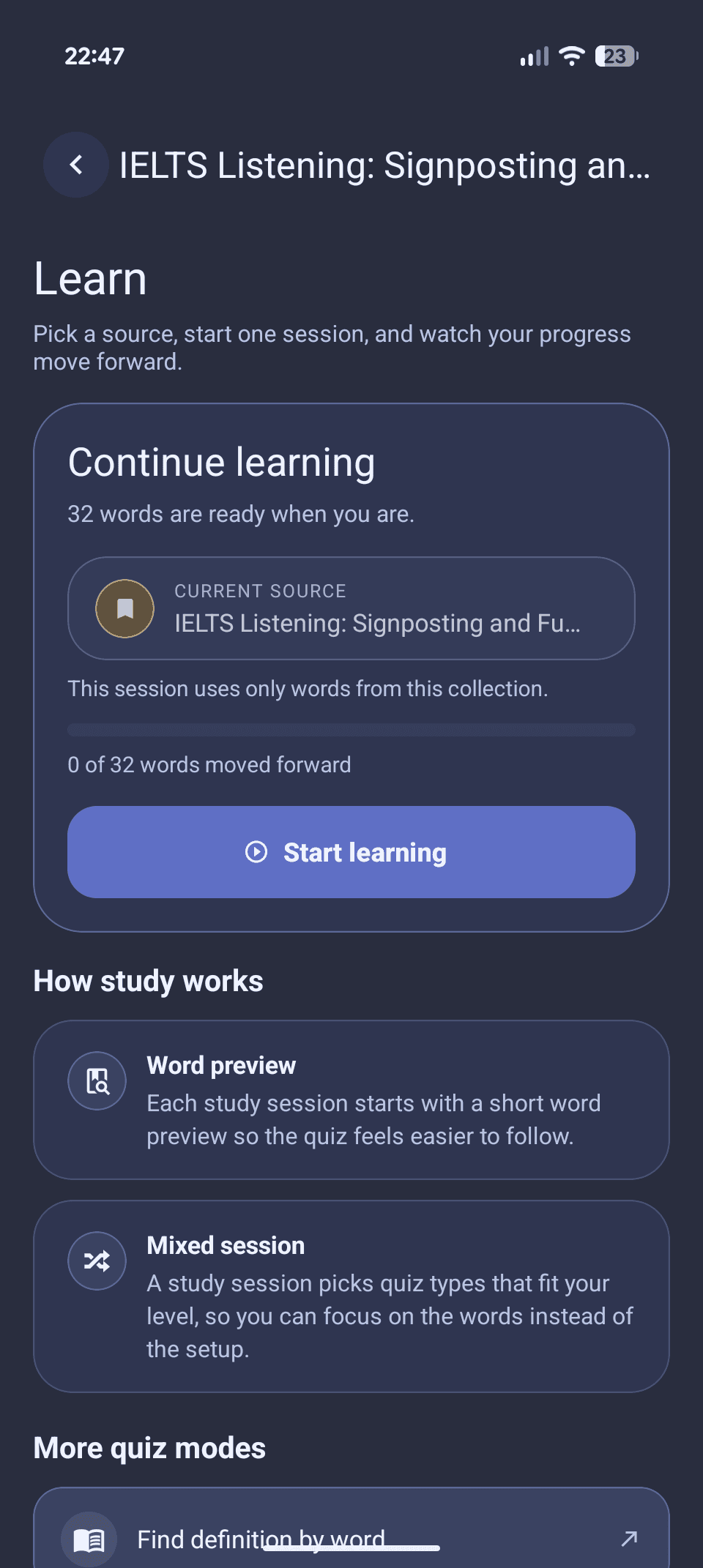 Collection study session in Slovnyx